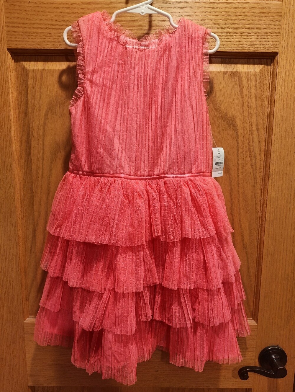Zenzi Girls M  Layered Ruffle Party Dress - Watermelon